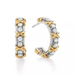 16 Stone Hoop Earrings
