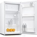 82L Under Counter Fridge With Ice Box – Reversible Door, Recessed Handle, White – Metal Backed Flame Retardant – F Energy Rating larder fridge