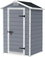Keter Manor Outdoor Garden Storage Shed, Grey, 4 x 3 ft