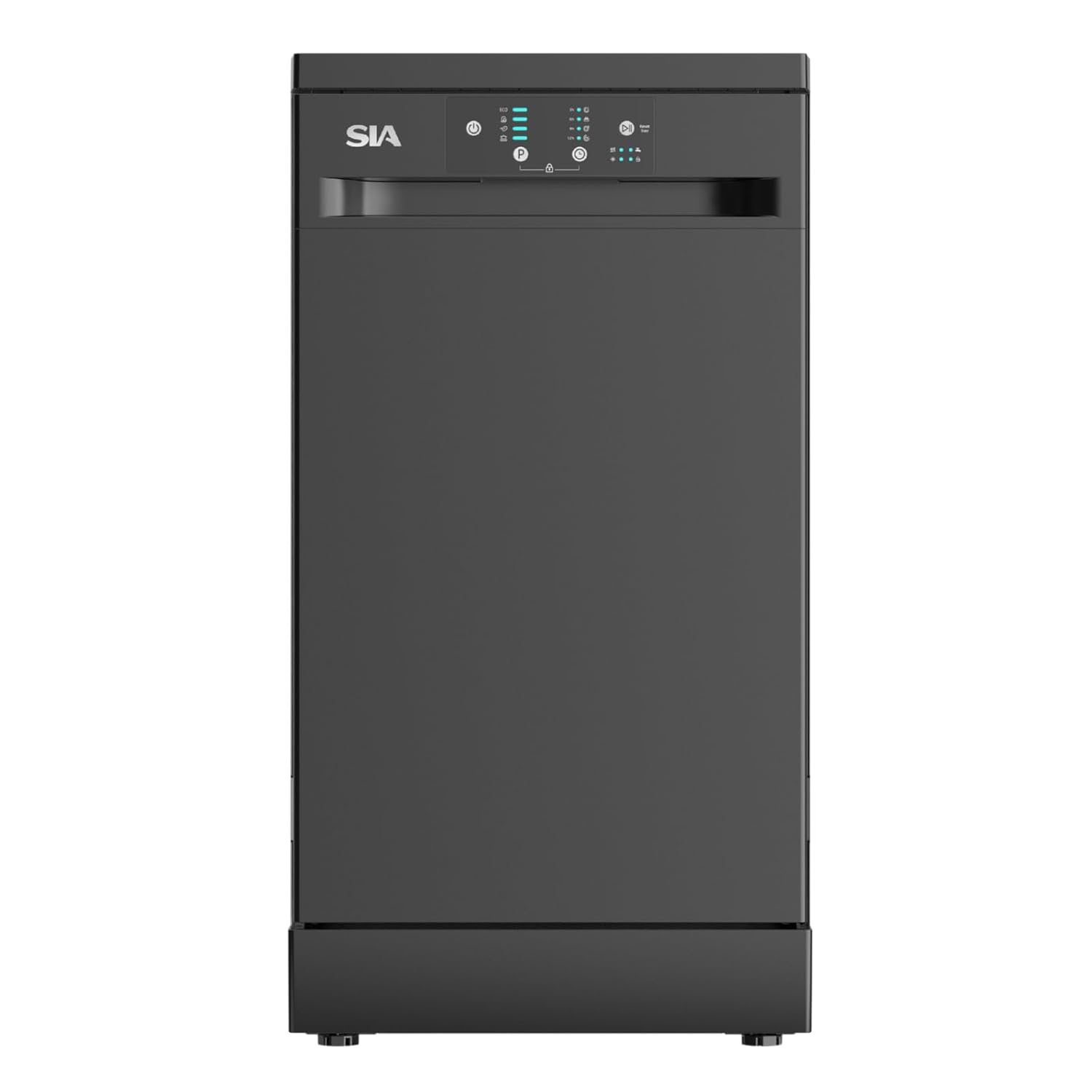 41KGmEBkjNL._SL1500_.jpg SIA SFSD459BL Freestanding Dishwasher, Slimline 45cm Width, 9 Place Settings, Delay Start, 4 Programs, 29 Minute Quick Wash, Black - Image 1