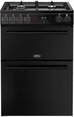 Belling 60cm wide Double Oven Dual Fuel BEL FSA VISION 60DF Cooker – Black – A Rated