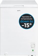 100 Freestanding Chest Freezer, 99 Litre Capacity with Freezer Garages, White