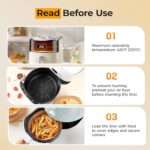 Air Fryer Liners for Ninja, 205 PCS Heavy-Duty Disposable Air Fryer Liners, 8″ Round Airfryer Paper Liners for 5-8 QT Basket, Oil-Proof & Non-Stick… - Image 6