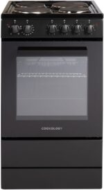CFSPSC501BK 50cm 62L Capacity Single Cavity Freestanding Electric Cooker with 4 Zone Solid Plate Hob Cooktop – Black