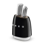 50’s Style 6 Piece Knife Block Set, Acacia - Image 4