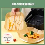 Air Fryer Disposable Paper Liner, Rectangular for Ninja 2-Basket Air Fryer, Natural Non-stick Parchment Paper Liner, 8.6×5.5 inch 125Pcs Rectangle… - Image 4