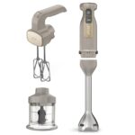 3-in-1 Hand Blender, Hand Mixer & Chopper with Gradual Start, 2 Blending and 5 Mixing Speeds to Chop, Mix, Knead, Blend and more, Dishwasher Safe Parts, 850W, Stone… - Image 2
