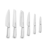 50’s Style 6 Piece Knife Block Set, Acacia - Image 5