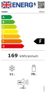 82L Under Counter Fridge With Ice Box – Reversible Door, Recessed Handle, White – Metal Backed Flame Retardant – F Energy Rating larder fridge - Image 5