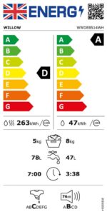WWD8514WH 8kg 1400 Spin Washer Dryer with BLDC Inverter Motor - Image 7