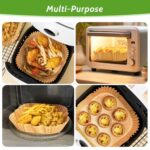 360 Pcs 8” Square Unbleached Heavy Duty Air Fryer Paper Liners Disposable, Non-Stick & Non-Leak Parchment Paper Liners for Airfryer Basket, Deep… - Image 6