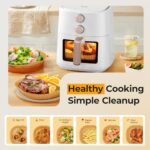 Air Fryer Paper Liners, 200pcs Air Fryer Liners Disposable, 8″ Square Baking Paper Liner for 5-8 qt Airfryer Basket, Non-stick and Oil Proof… - Image 6
