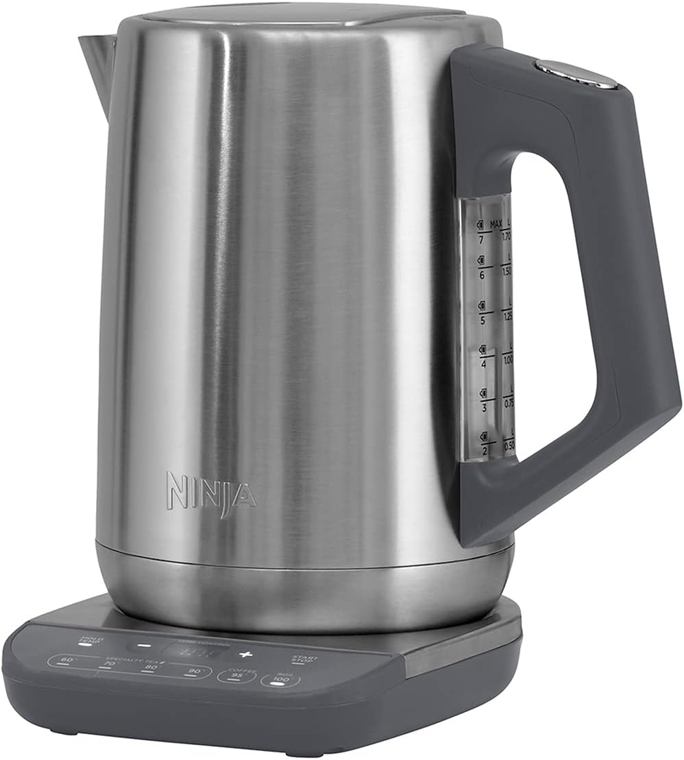 51iZU6CX4aL._AC_SL1400_.jpg Perfect Temperature Kettle, 1.7L, with Temperature Control, LED Display, Easy to Use Kettle with Rapid Boil and Temperature Hold, Stainless Steel KT201UK - Image 1