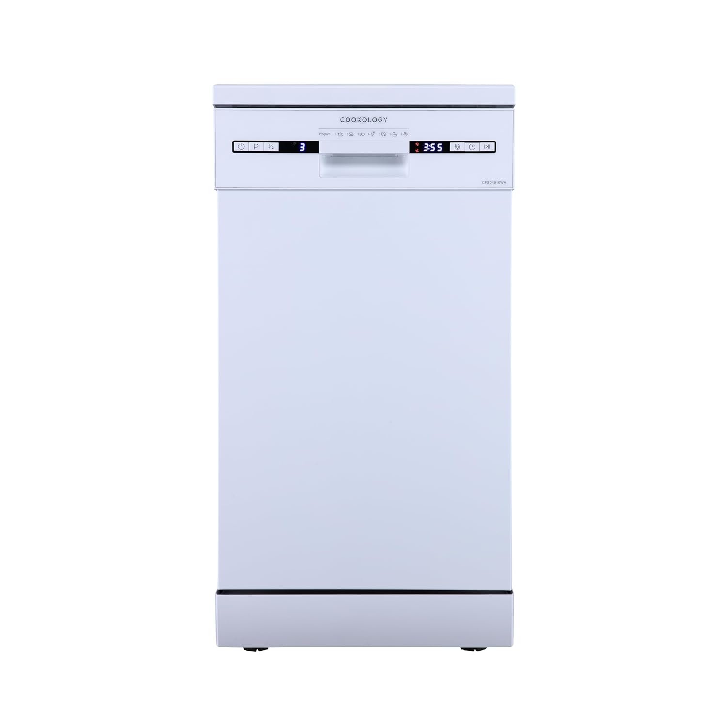 51nAj1jKXNL._SL1500_.jpg CFSD4510WH 45cm Wide Freestanding Slimline Undercounter Dishwasher, 6 Programme Settings with Eco Mode, 10 Place Settings – in White - Image 1