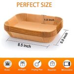 Air Fryer Disposable Paper Liner, Rectangular for Ninja 2-Basket Air Fryer, Natural Non-stick Parchment Paper Liner, 8.6×5.5 inch 125Pcs Rectangle… - Image 2