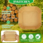 BYKITCHEN 300PCS Disposable Air Fryer Paper Liners for Ninja AF141 5 QT Pro AF181 6.5QT, Cosori Chefman 6 QT &Other 5 to 8Qt Airfryer, 8in Square… - Image 4