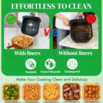 BYKITCHEN 300PCS Disposable Air Fryer Paper Liners for Ninja AF141 5 QT Pro AF181 6.5QT, Cosori Chefman 6 QT &Other 5 to 8Qt Airfryer, 8in Square… - Image 5