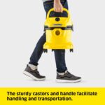 Kärcher Wet and Dry Vacuum Cleaner WD 2 Plus, blowing function, power: 1000w, incl. cartridge filter, floor and crevice nozzle, Yellow, plastic container: 12 l, suction hose: 1.8 m - Image 3