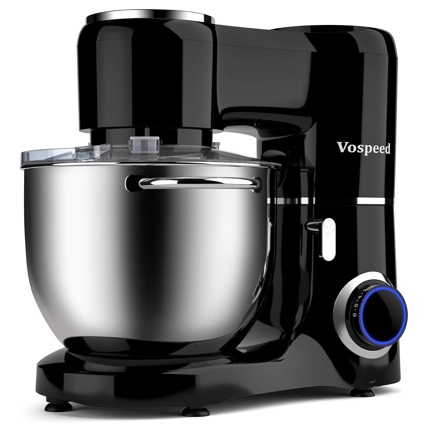 612kRvQHzPL._SL1500_.jpg Vospeed Stand Mixer 8L Cake Mixer Electric Kitchen Food Mixer with Stainless Steel Bowl, Beater, Dough Hook, Whisk for Baking, Dishwasher Safe (Black) - Image 1