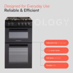 CFSPTC502BK 50cm Wide Freestanding Electric Twin Cavity Cooker, Combined 93 Litre Capacity with 4 Zone Solid Plate Top Hob Cooktop – in Black - Image 6