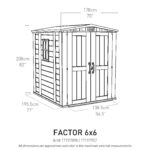Keter Factor Outdoor Apex Double Door Garden Storage Shed 6 x 6ft Beige Brown Wood effect | Fade Free | All Weather Resistant | Safe and Secure | Zero Maintenance | 15 year… - Image 7