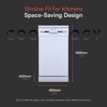 CFSD4510WH 45cm Wide Freestanding Slimline Undercounter Dishwasher, 6 Programme Settings with Eco Mode, 10 Place Settings – in White - Image 4