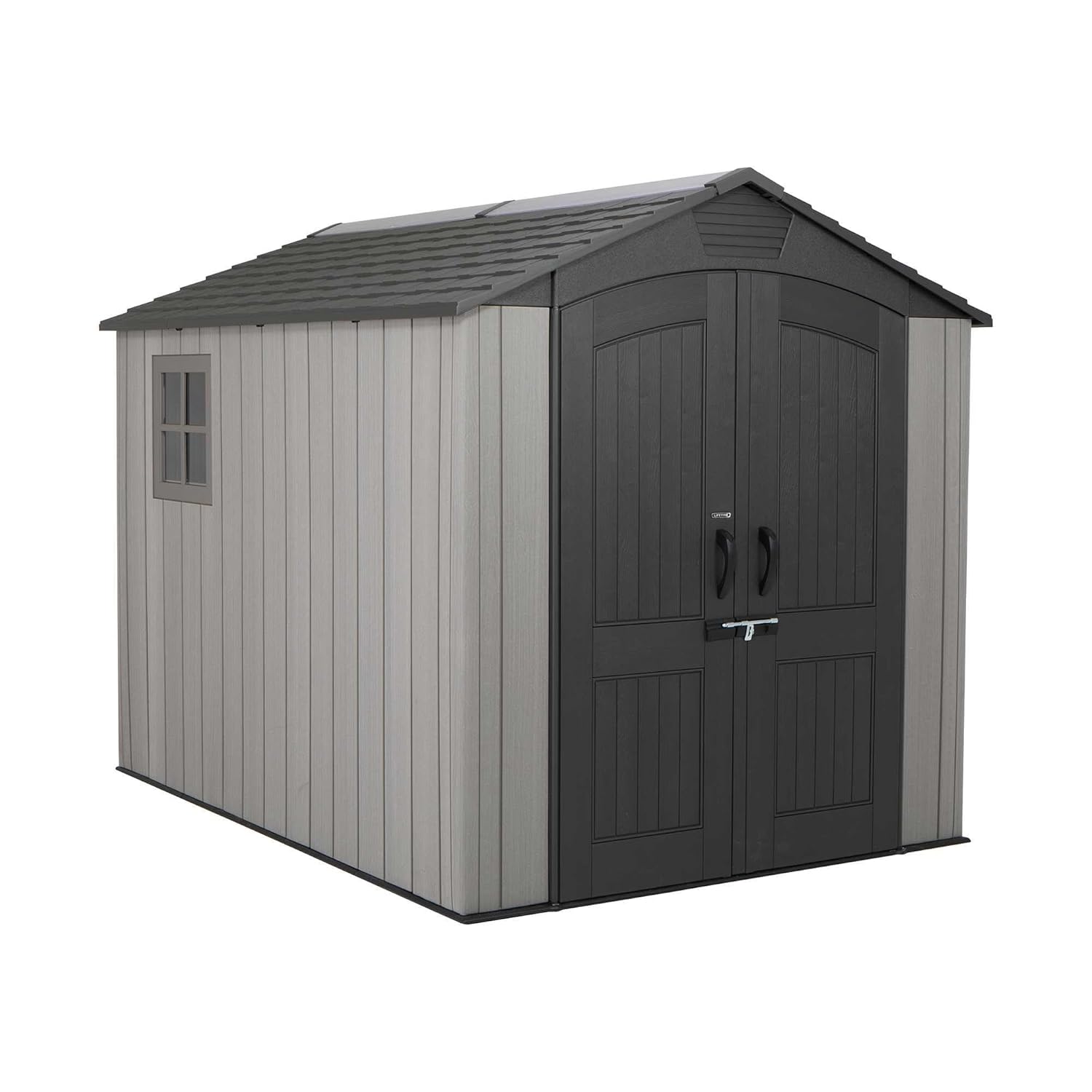 6160YjUCOOL._SL1500_.jpg Lifetime 60310 Garden Storage Shed, 7 x 9.5 ft (213 x 289 cm), High-Density Polyethylene (HDPE), Steel-Reinforced Apex Roof, Tan - Image 1