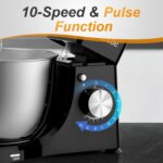 Facelle Stand Mixer, 1500W Electric Kitchen Mixer, 10 Speeds Food Mixer with Pulse, Attachments include 5.5L Stainless Steel Bowl, Dishwasher Dough Hook, Whisk, and Beater for… - Image 3