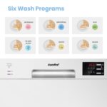 2026 New Upgraded Table Top Dishwasher with 6 Place Settings, Mini Countertop Dishwasher for Small Families, Couples, LED display, Delay Start, 47dB Quiet Noise, White - Image 6