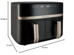 Hobbs Dual Air Fryer 9L Rapid Airfryer [Dual Basket/Zone, Low-Noise, 9 Programs] satisfry (Dishwasher safe drawers, Max 200℃, Oil Free Cooking, Roast, Bake, Grill, Keep… - Image 9