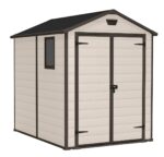 Keter Manor Outdoor Apex Double Door Garden Storage Shed 6 x 8ft Beige Brown Wood effect | Fade Free | All Weather Resistant | Safe and Secure | Zero Maintenance | 15 year Warranty - Image 2