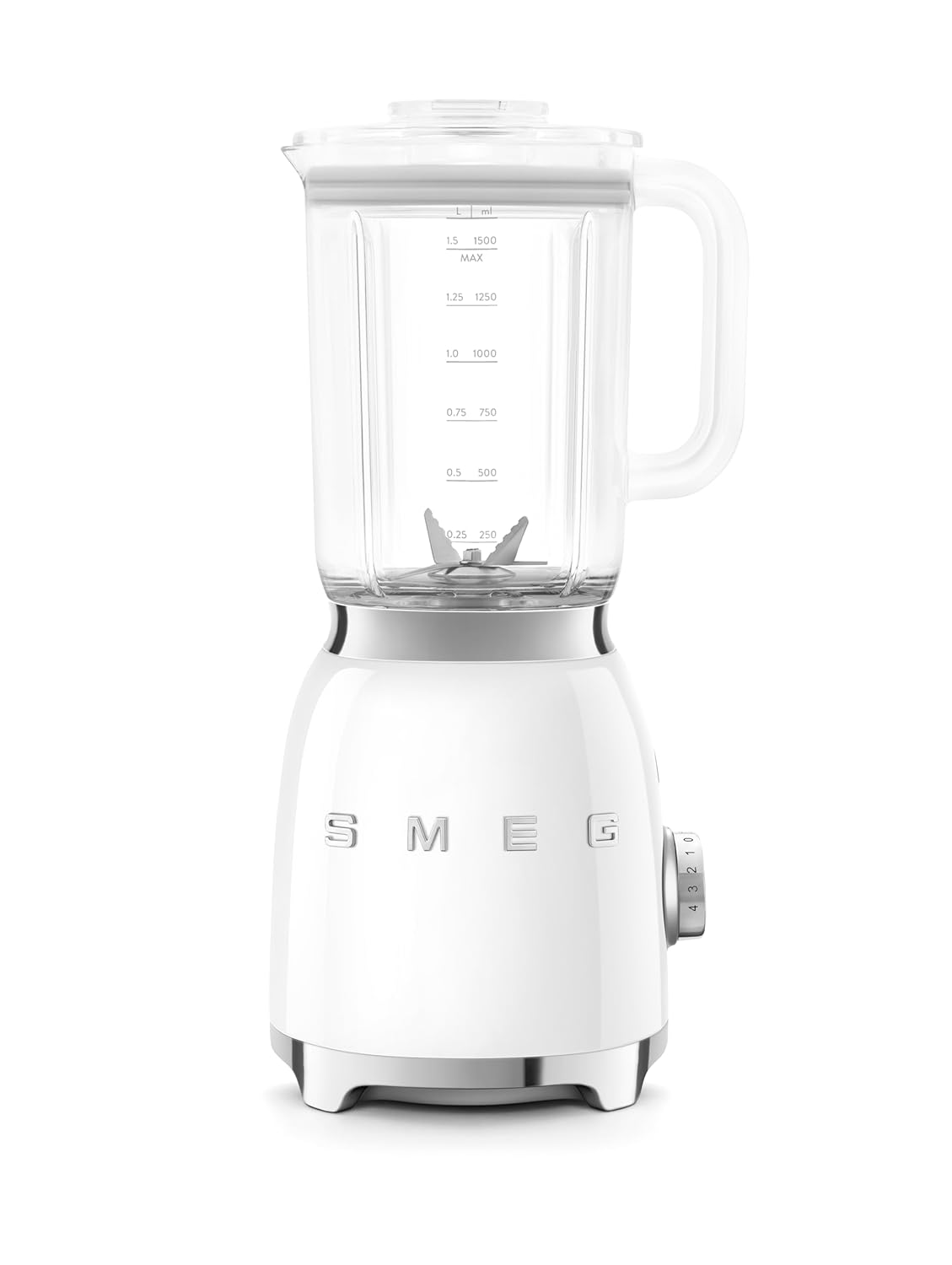619clJVS9GL._SL1500_.jpg BLF03WHUK Retro 50’s Style Jug Blender with Stainless Steel Blades, 4 Speed Settings and 3 Pre-set Programs, 1.5 Litre, 800W, White - Image 1