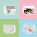 RCD93WH2UKRT(E) Under Counter Fridge Only, 93L Retro Freestanding Fridge with Chiller Box, Adjustable Thermostats, LED light, White - Image 6