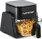 Air Fryer and Grill, 4 Litre Airfryer, 7 in 1, Preset Cook Modes, Transparent Fry Bowl, Cook Shrimp, Steak, Fries, 4L Glass Air Fryer and 1.2L Grill, Black - Image 4
