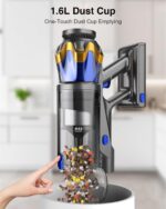 600W 50kPa 65Mins Cordless Vacuum Cleaner, 1.6L Self-Standing Anti-Tangle Vacuum cleaners for Home with OLED Touch Screen, Wall-Mounted Charging, Upright Vacuum for Pet Carpet… - Image 8