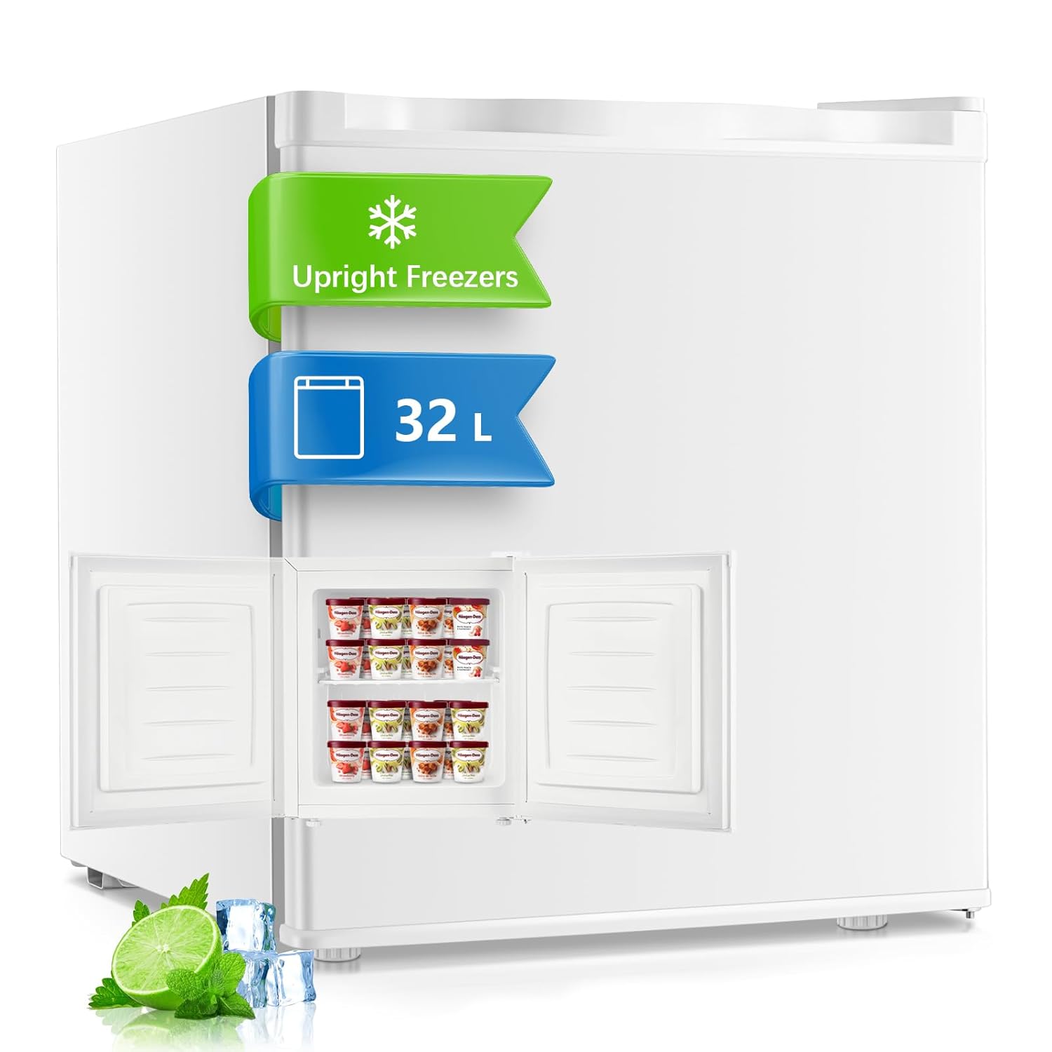 61IZ5bWgA2L._SL1500_.jpg Table Top Mini Freezer 32L, Small Freezer with 7 - Image 1