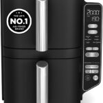 Double Stack Air Fryer, Vertical Dual Drawer Air Fryer with 4 cooking levels, 2 Drawers and 2 Racks, Space Saving Design, 7.6L Capacity, 6 Cooking Functions, 6 Portions,…