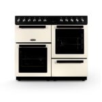 MDFRC100C 100cm Dual Fuel Range Cooker – Cream – 7 Gas Burners, 2 Electric Ovens, Separate Grill, Cast Iron Pan Supports
