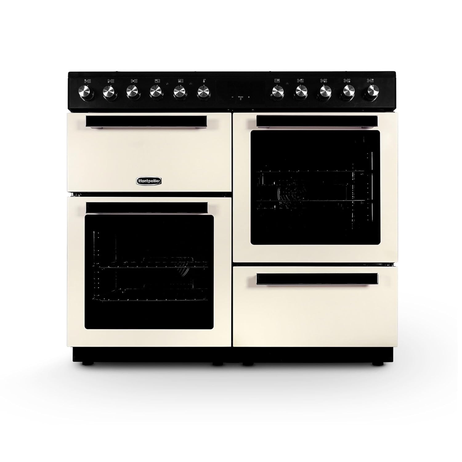61PF8IkzEAL._SL1500_.jpg MDFRC100C 100cm Dual Fuel Range Cooker – Cream – 7 Gas Burners, 2 Electric Ovens, Separate Grill, Cast Iron Pan Supports - Image 1