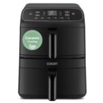 Turbo Tower Compact 8.6L, 39% Space-Saving Double-Stack Airfryer, Ceramic PFAS-Free,TurboBlaze Dual DC Motors for Even & Faster Cooking, Perfect for Family Meals