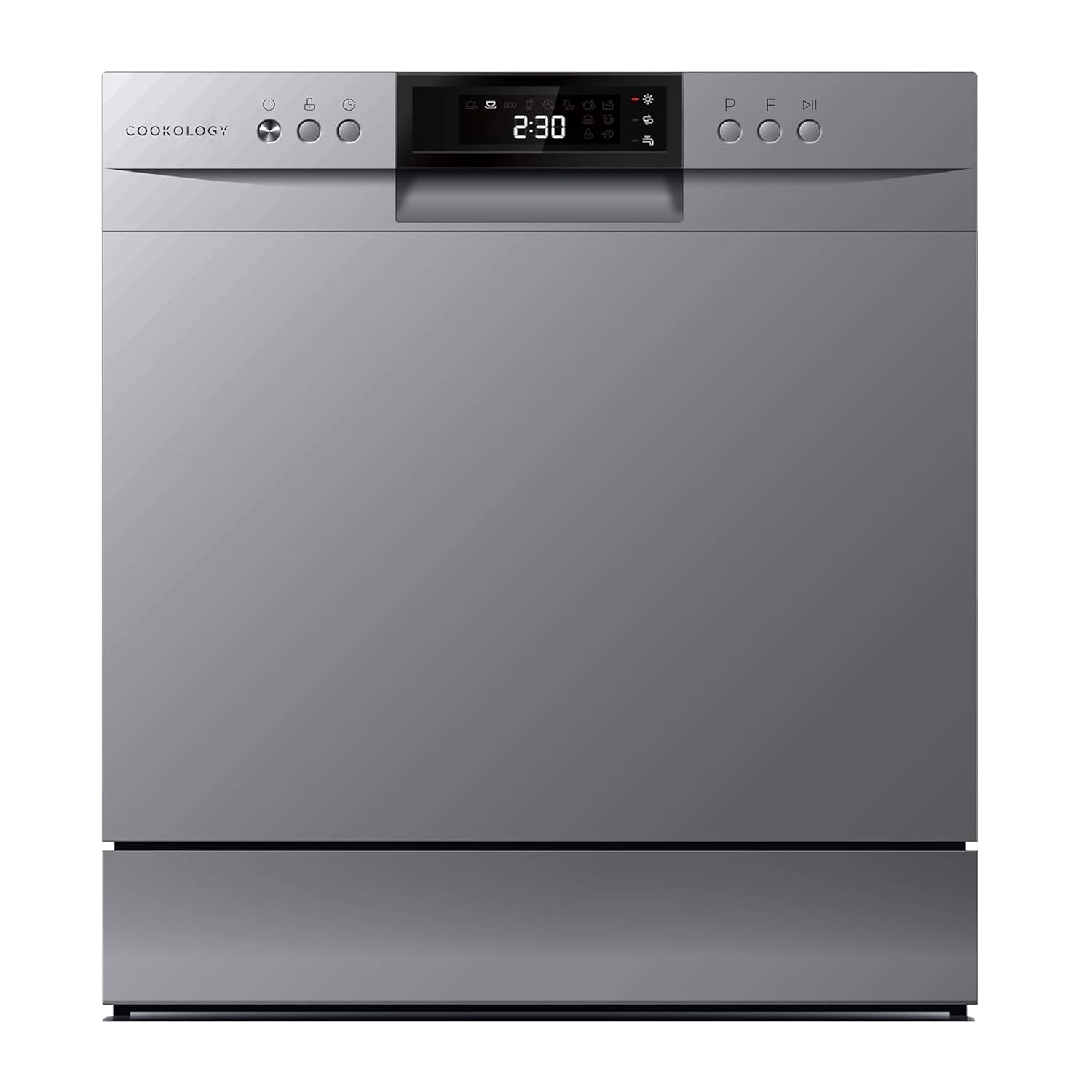 61Rwo0hX7L._SL1500_.jpg CTTD8SL-b Mini Counter Top Dishwasher in Silver – 8 Place Setting Capacity – Table Top – Compact Design – 7 Wash Cycles – ECO Friendly Mode - Image 1
