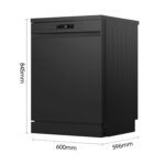 HS622E90BUK Freestanding Standard Dishwasher 85cm High – E Rated, Black, 24 x 23 x 33 inches (L x W x H) [Energy Class E] - Image 3