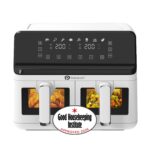 9L Dual Air Fryer with Digital Display, Healthy Oil Free 2500W Air Fryer with 8 Preset, LED One Touch Screen, Timer & Adjustable Temperature Control (9L(4.5L+4.5L) Dual… - Image 10