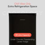 UCFR130 Undercounter Freestanding Fridge 130 Litre Capacity, Features an Adjustable Temperature Control and Legs and Reversible Door – In Black - Image 2