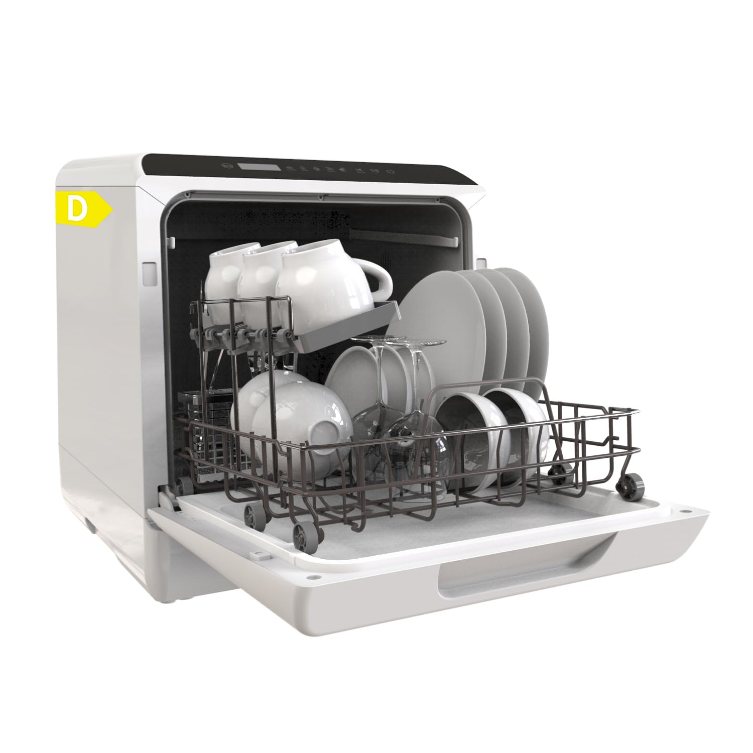 Version 1.0.0 Table Top Dishwasher for 5 Place Settings (5L Tank), Countertop Dishwasher with 6 Programmes Including 360° Spray Arms | Hot – Air Drying | Energy Class D | No… - Image 1
