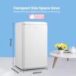 RCD93WH2UKRT(E) Under Counter Fridge Only, 93L Retro Freestanding Fridge with Chiller Box, Adjustable Thermostats, LED light, White - Image 2