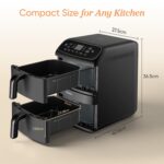 Turbo Tower Compact 8.6L, 39% Space-Saving Double-Stack Airfryer, Ceramic PFAS-Free,TurboBlaze Dual DC Motors for Even & Faster Cooking, Perfect for Family Meals - Image 7