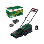 ROTAK18V-32 (Cutting Width: 32 cm, Height of Cut: 25-65 mm, 35 l Fabric Grass Bag, Mulch plug, incl Battery and Charger)