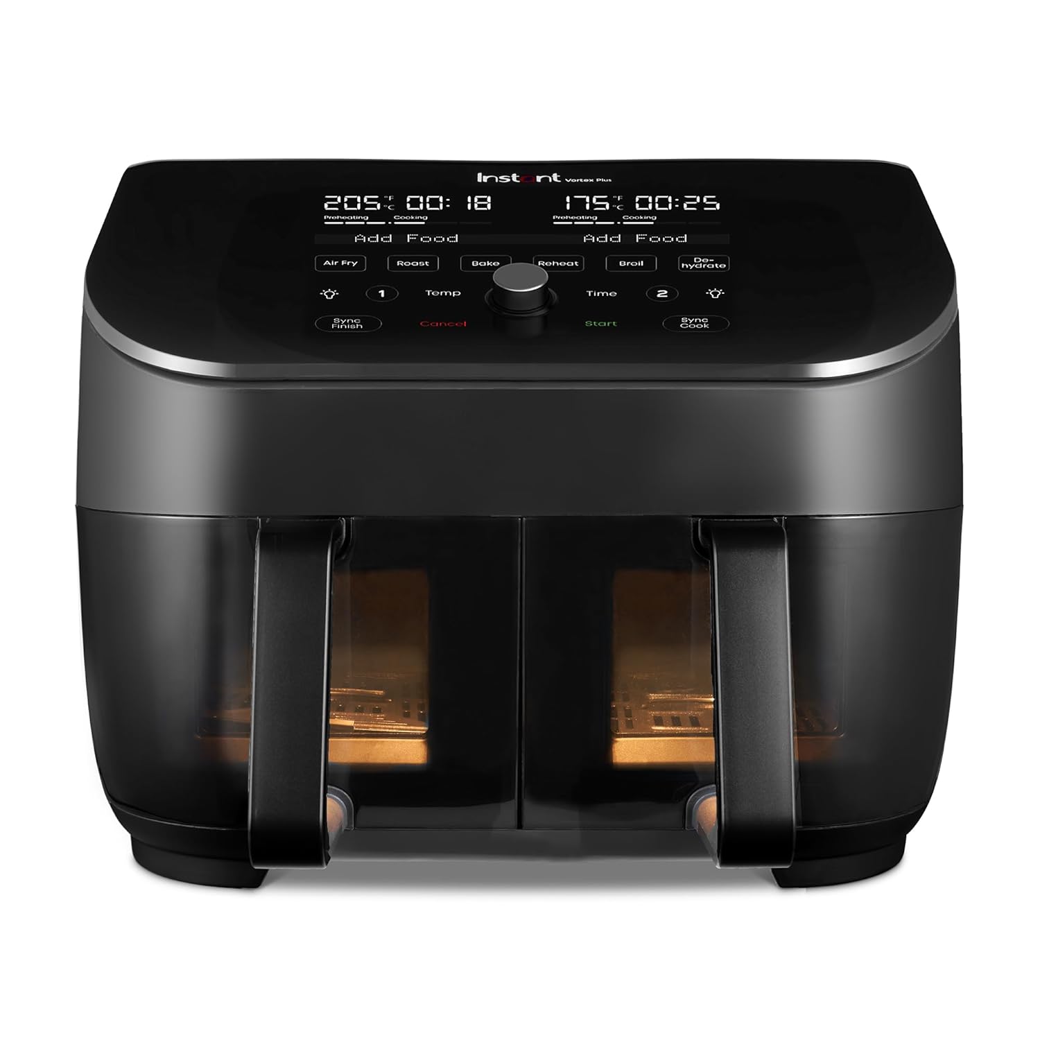 61cl8KSE8gL._SL1500_.jpg Instant Pot – Vortex Plus Dual Black Air Fryer – Large 7.6L, Family Size – Twin, Double 3.7L Baskets, Clear Window, Food Dehydrator, Grill, Bake, Roast, Reheat, Non-Stick, Easy… - Image 1