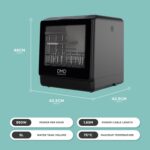 Mini Table Top Dishwasher, Touch Screen Countertop Dishwasher, 5L Built-in Water Tank No Plumbing, with Touch Control, LED Display, Drying Cycle & Fruit Wash - Image 2